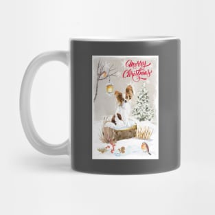 Papillon Merry Christmas Santa Dog Mug